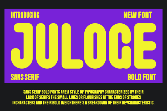 Juloge: The Bold Sans Serif Font for Branding